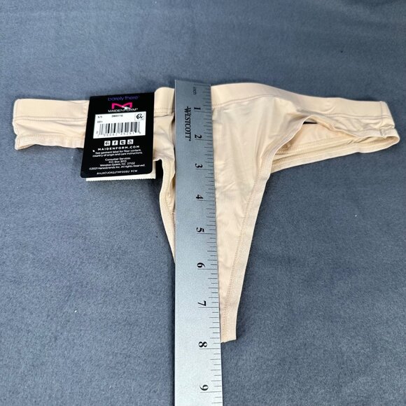 Maidenform Womens Size Small 5 Panty Thong Barely There Invisible Look Beige New - Picture 8 of 9